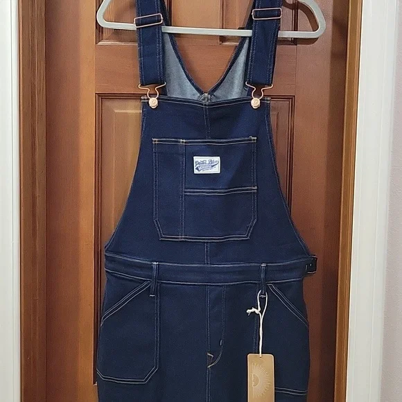 Porter Blue Organic Cotton Bonnie Bibb Classic Blue Denim Overalls - Picture 2 of 13